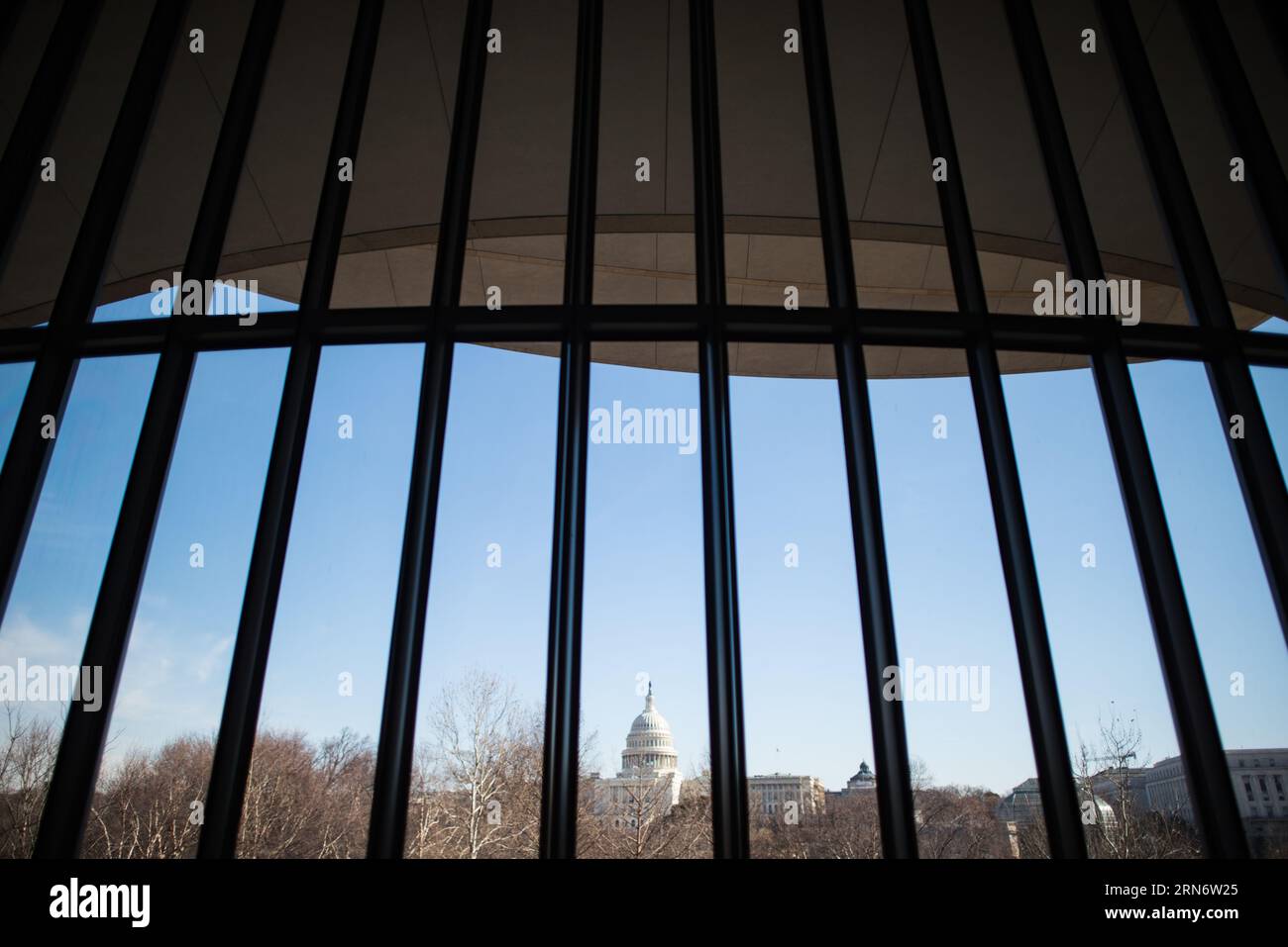 US Capitol View National Museum of the American Indian Washington DC // WASHINGTON DC – das Smithsonian's National Museum of the American Indian in Washington DC. Stockfoto