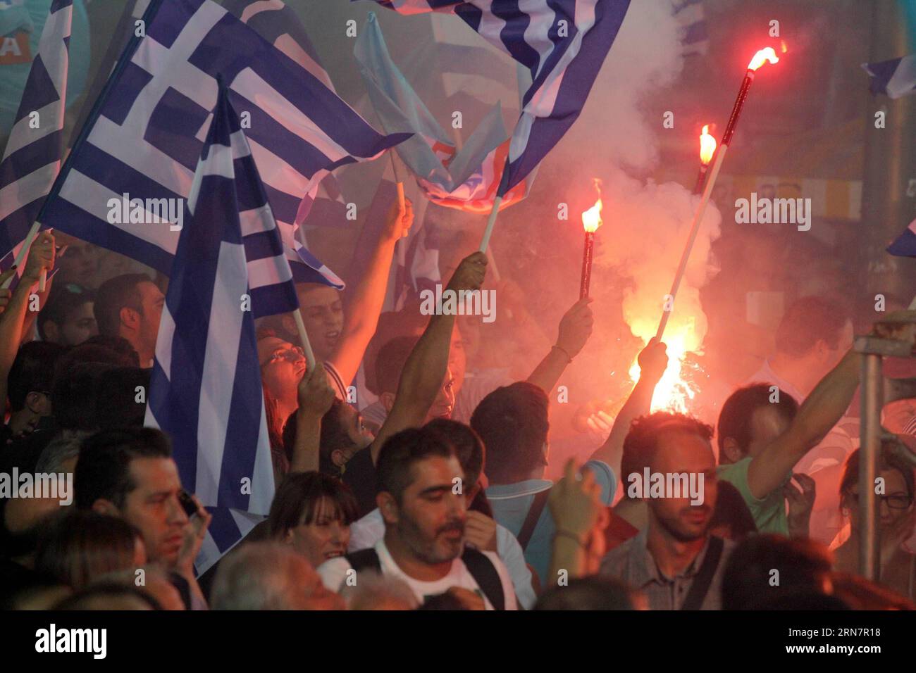 (150917) ATHEN, 17. September 2015 Unterstützer der konservativen