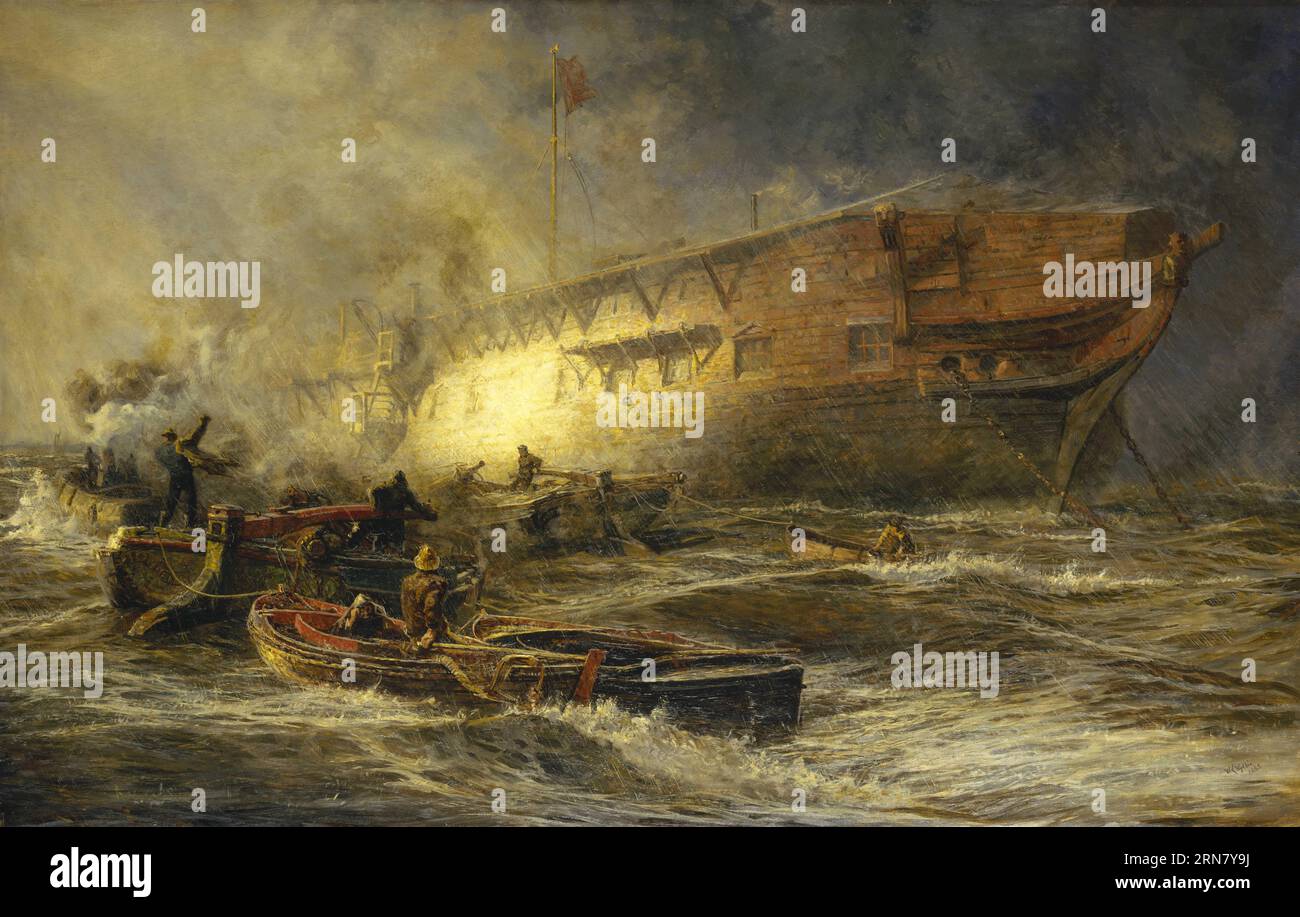 Storm and Sunshine: A Battle with the Elements 1885 von William Lionel Wyllie Stockfoto