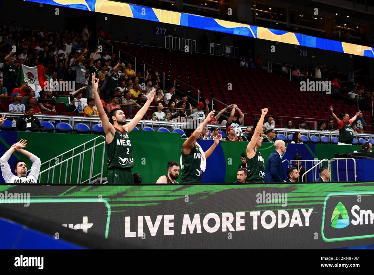 Asia Arena, Manila, Philippinen. August 2023 31. Mexiko Team Group, 31. AUGUST 2023 - Basketball - FIBA World Cup 2023 - Klassifikationsrunde 17-32 Gruppe N zwischen Neuseeland 100-108 Mexiko in der Mall of Asia Arena, Manila, Philippinen. Quelle: SportsPressJP/AFLO/Alamy Live News Stockfoto