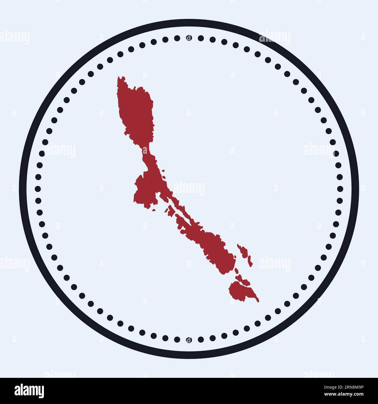 Losinj Rundstempel. Rundes Logo mit Inselkarte und Titel. Elegantes, minimalistisches Losinj-Emblem mit Karte. Vektorillustration. Stock Vektor