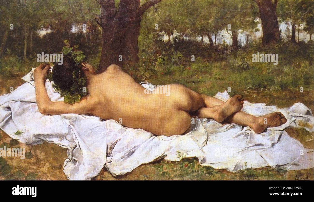 Young Bacchus um 1872 von Joaquín Agrasot y Juan Stockfoto