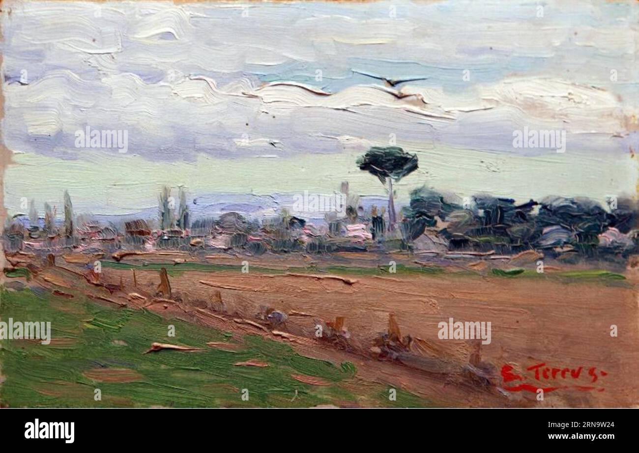 Landschaft mit Parasol Pine 1er quart du XXe siècle von Etienne Terrus Stockfoto
