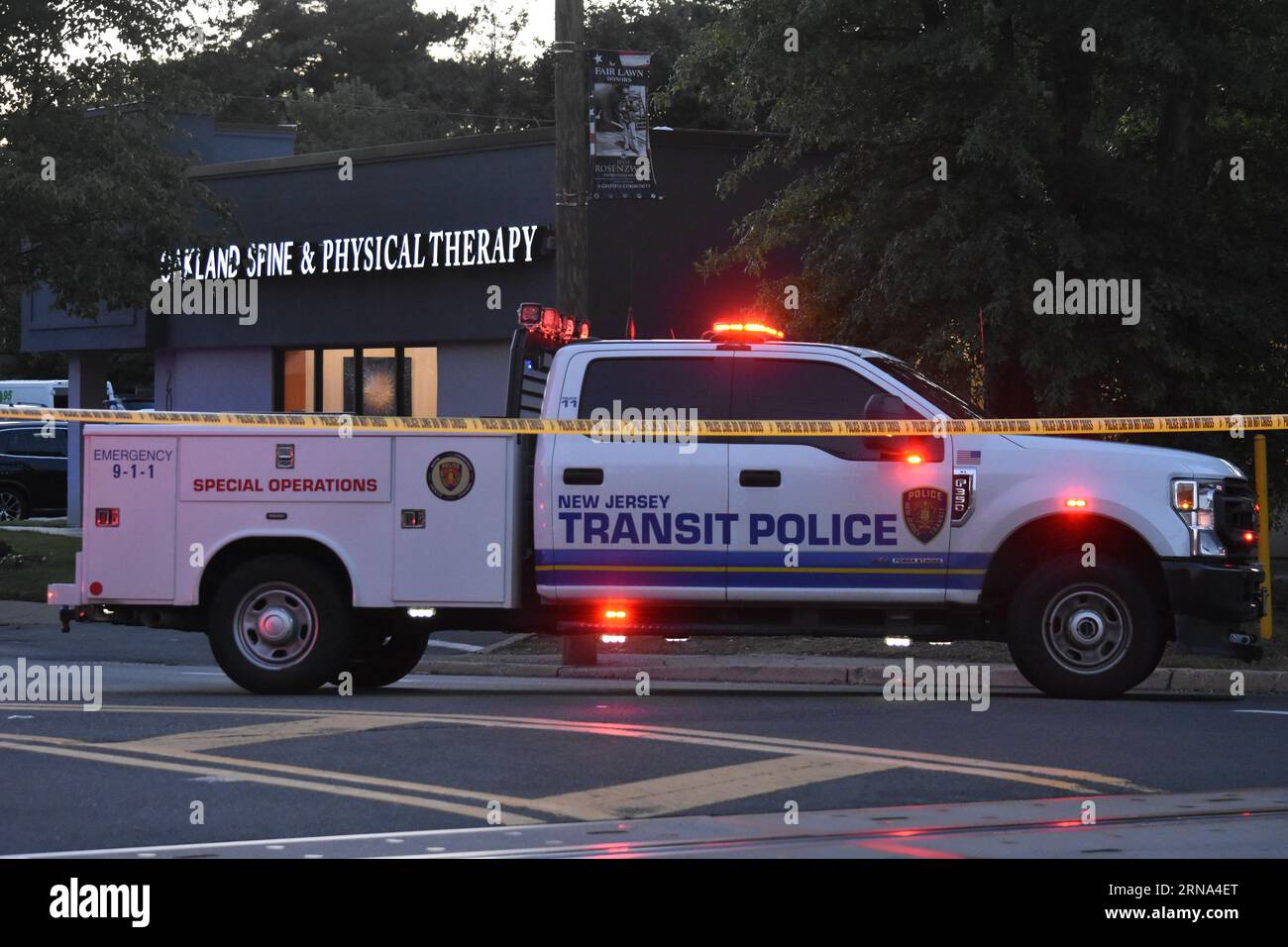 Fair Lawn, Usa. August 2023 31. New Jersey Transit Police am Tatort