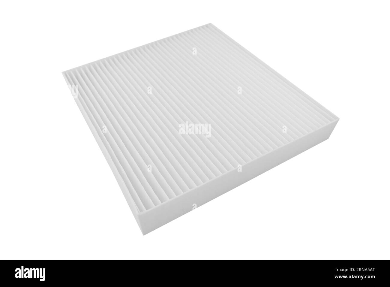 Neues Auto-Luftfilterelement. Texturhintergrund des Innenraumluftfilters. Nahluftfilter isoliert. Qualitativ hochwertige Ersatzteile für den Fahrzeugservice oder die Wartung Stockfoto
