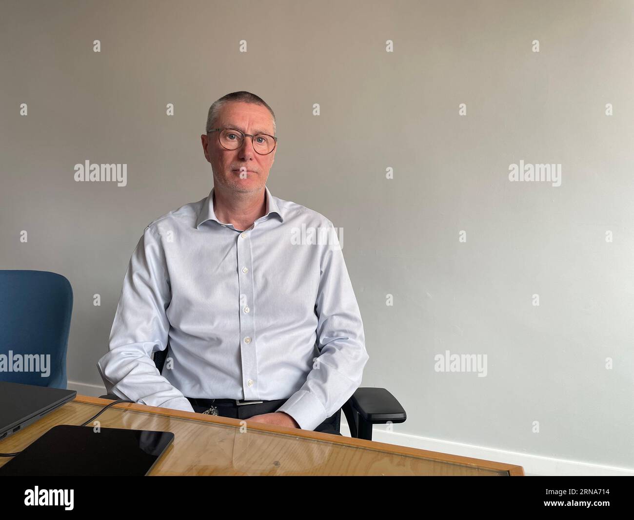 Anthony May, Chief Executive des Nottingham University Hospitals NHS Trust nach einer unabhängigen Überprüfung von Versorgungsfehlern beim Nottingham University Hospitals NHS Trust. Bilddatum: Mittwoch, 30. August 2023. Stockfoto