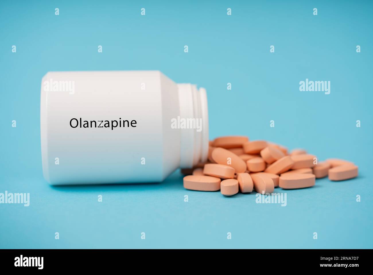 Olanzapin, atypisches antipsychotisches Arzneimittelkonzept Stockfoto