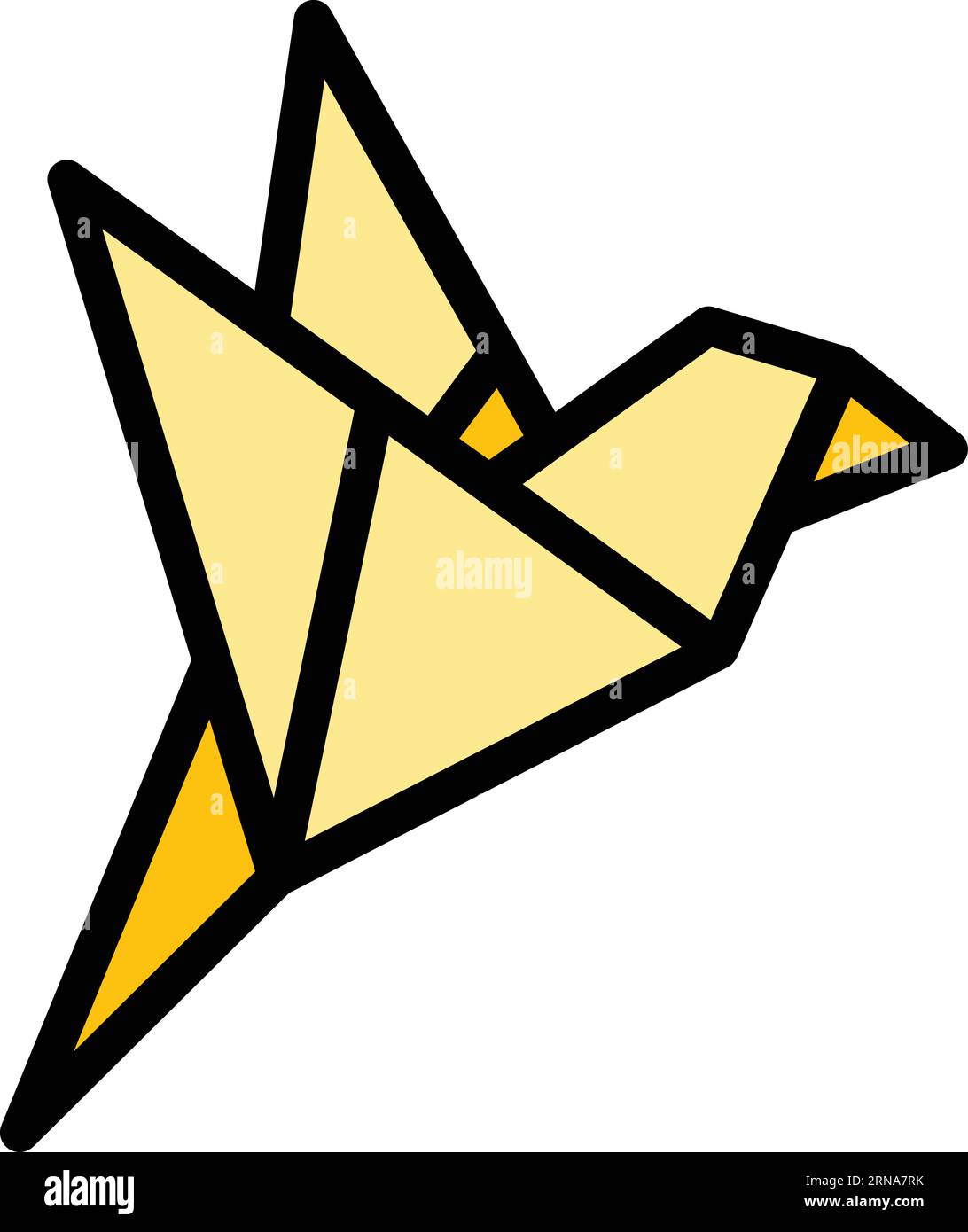 Konturvektor für das Origami-Symbol des Papageiens. Geometrisches Tier. Kunst kreative Farbe flach Stock Vektor