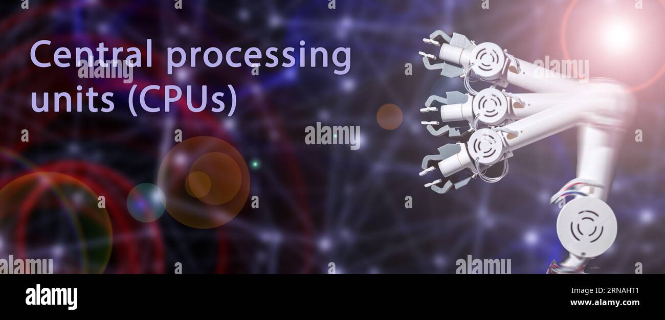 Zentrale Verarbeitungseinheiten (CPUs) die Hauptprozessoren von Computern, die allgemeine Anweisungen ausführen. Stockfoto