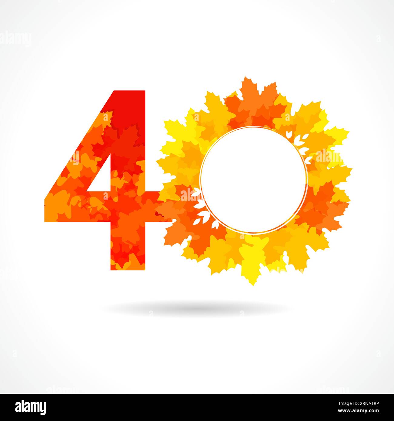 Kreativnummer 40. Herbstverkauf Schilderkonzept. 40 Jahre altes Logo ...