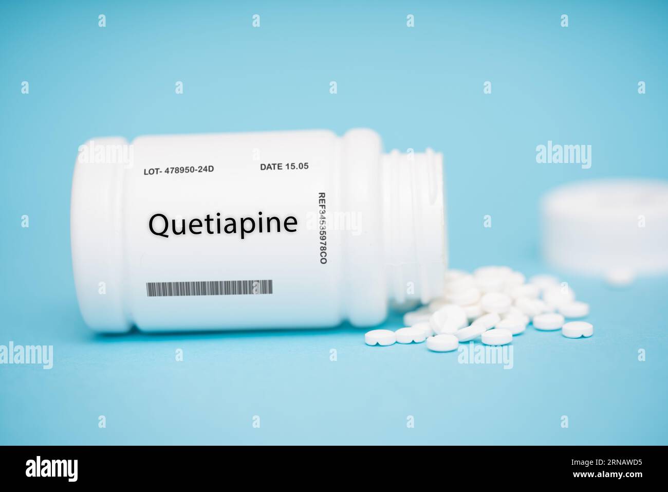 Quetiapin atypische antipsychotische Schizophrenie Bipolare Störung antipsychotische Tablette Stockfoto