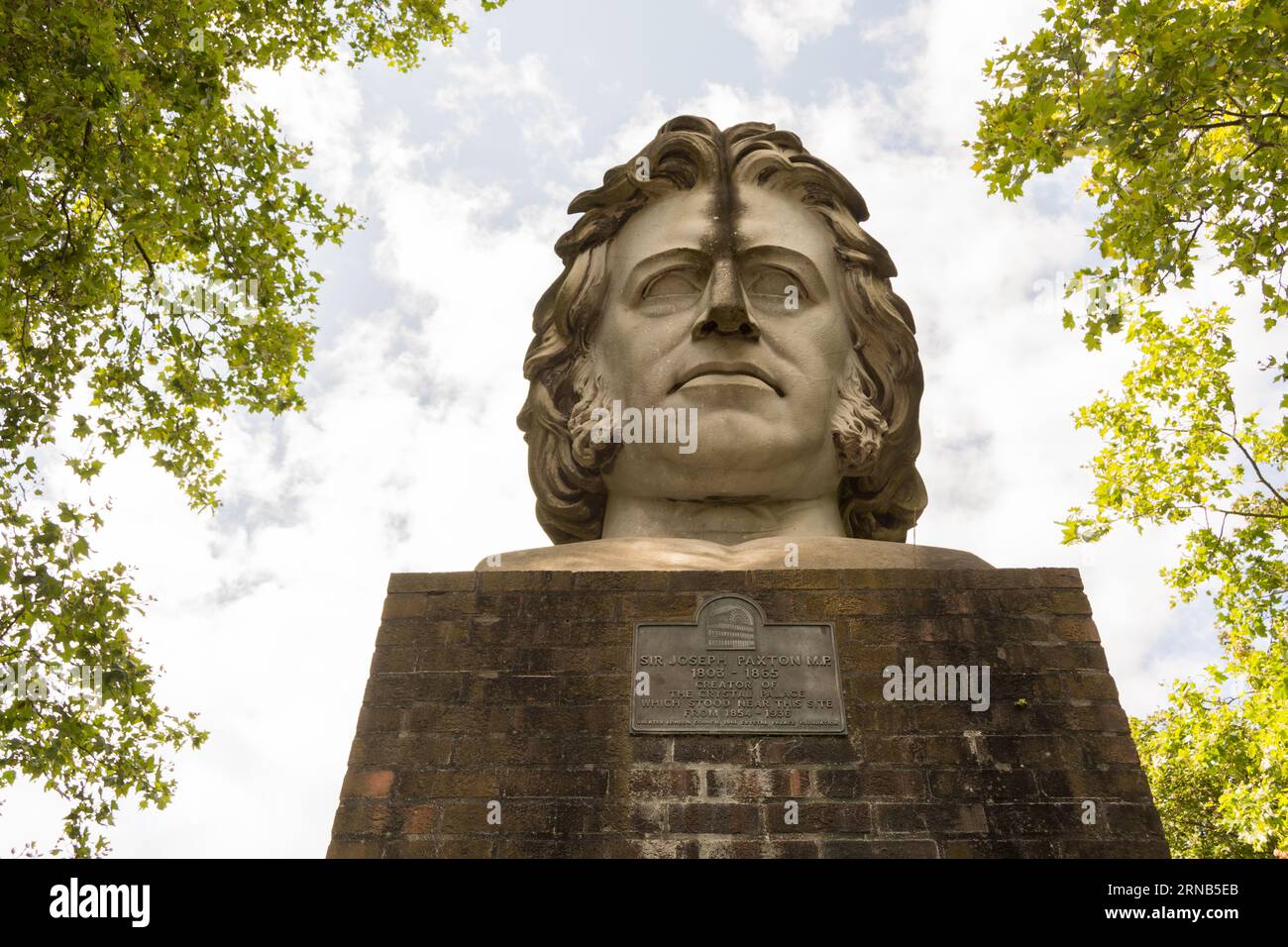 Carrera massive Marmorbüste und Statue von Sir Joseph Paxton von William Frederick Woodington Stockfoto