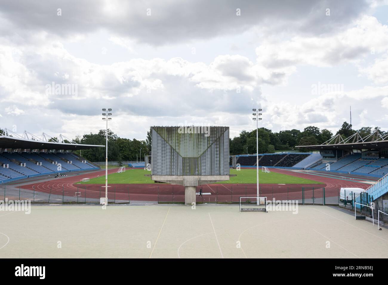 Ein fast verlassener Crystal Palace das National Sport Centre & Athletics Stadium, Ledrington Road, London, SE19, England, GROSSBRITANNIEN Stockfoto