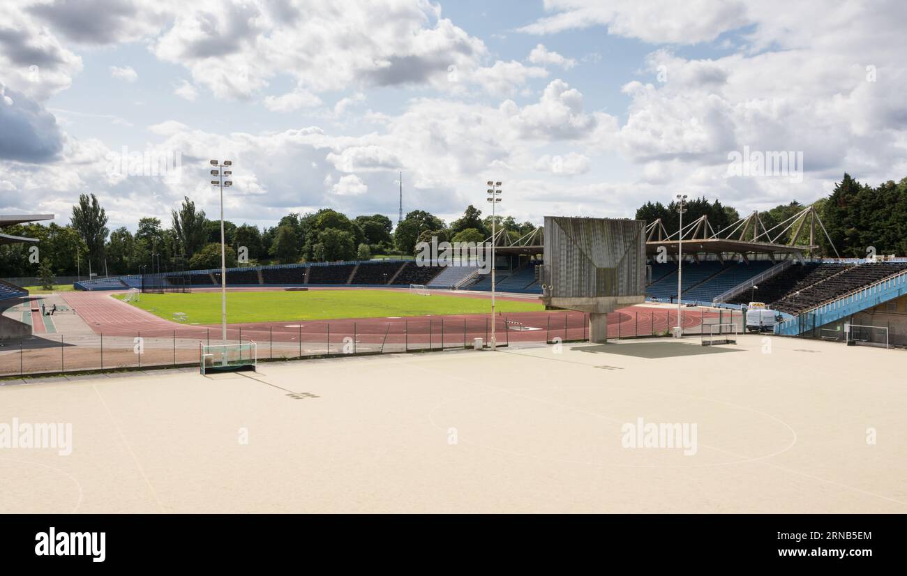 Ein fast verlassener Crystal Palace das National Sport Centre & Athletics Stadium, Ledrington Road, London, SE19, England, GROSSBRITANNIEN Stockfoto