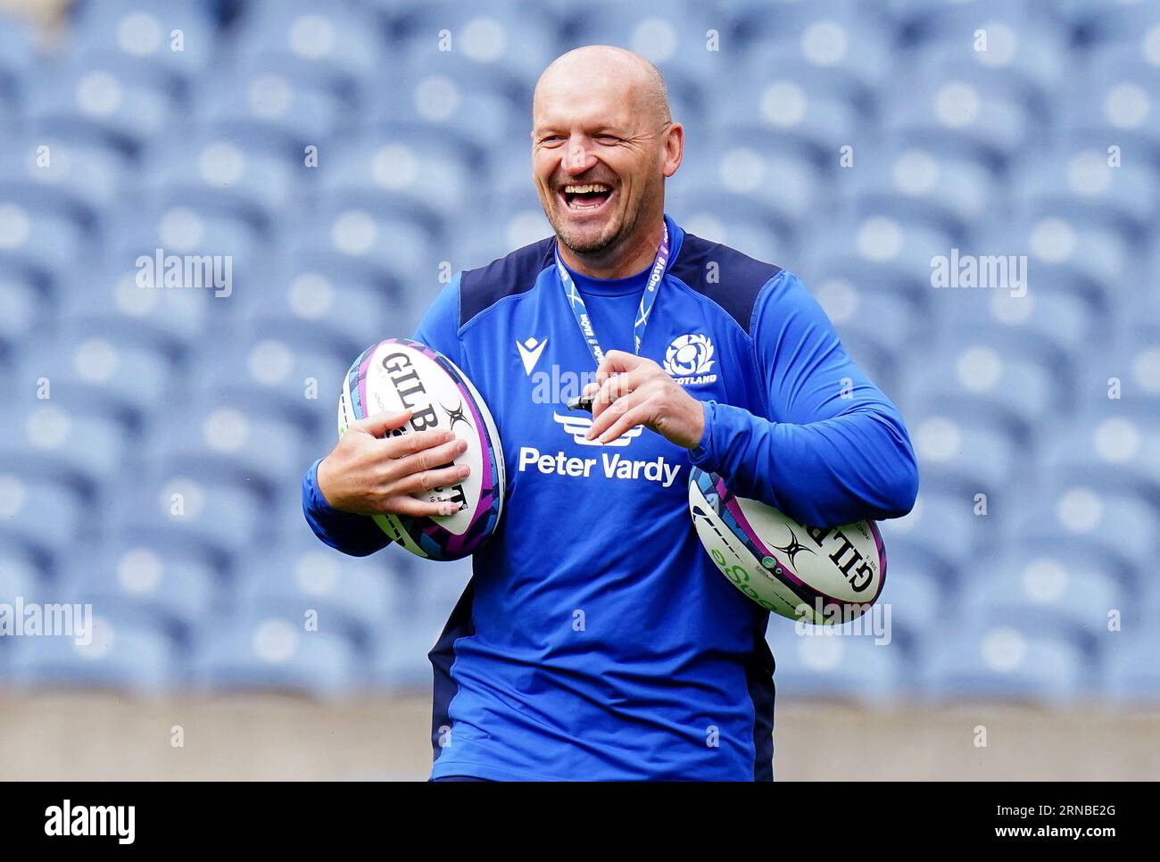 Foto vom 04.08.2023 des schottischen Cheftrainers Gregor Townsend. Aufgrund ihrer Form und ihres Flairs geht Gregor Townsend ohne Furcht und Glauben zur Rugby-Weltmeisterschaft in Frankreich. Ausgabedatum: Freitag, 1. September 2023. Stockfoto