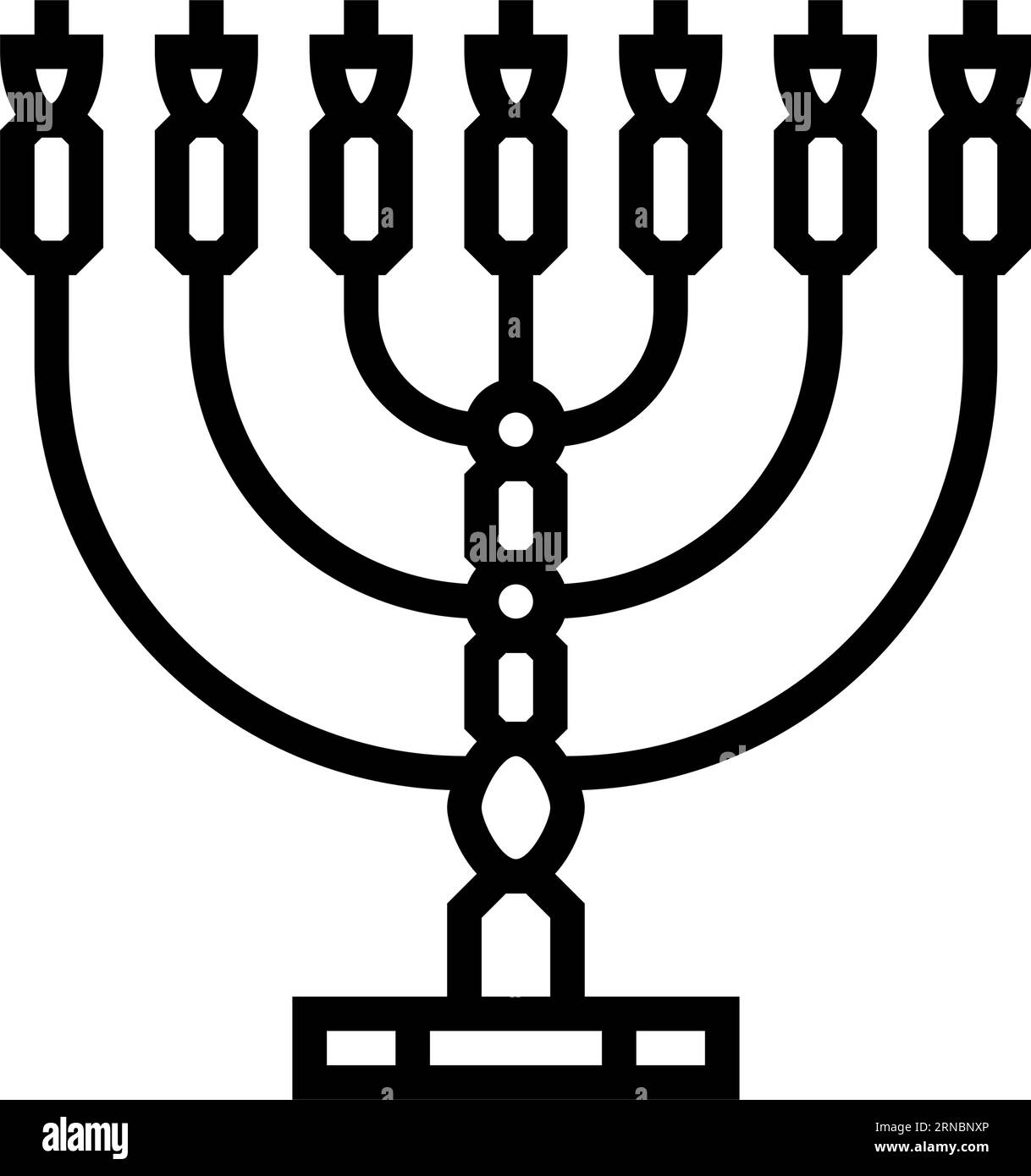 Menorah jüdische Linie Icon Vektor Illustration Stock Vektor