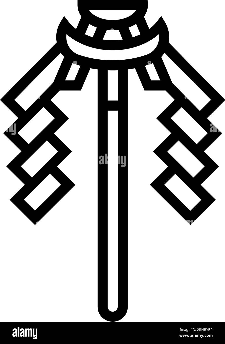 Gohei Wand shintoism Linie Icon Vektor Illustration Stock Vektor