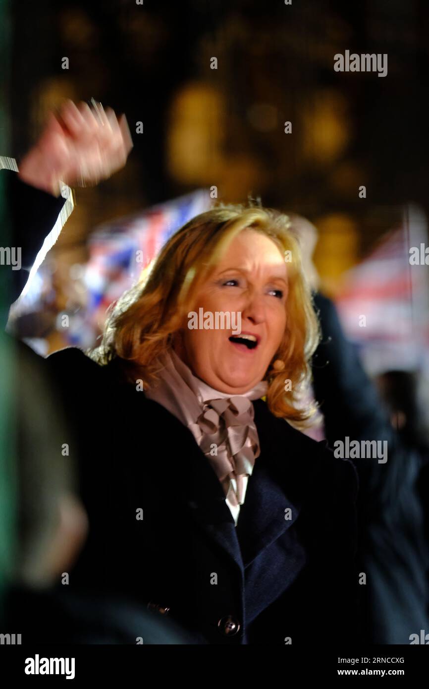 Parliament Square Garden, London, Großbritannien. Januar 2020 31. Aktivisten und Unterstützer feiern den Austritt Großbritanniens aus der Europäischen Union. Stockfoto