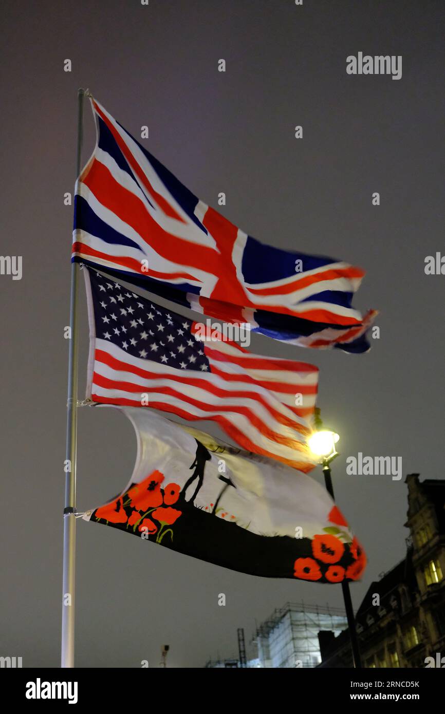 Parliament Square Garden, London, Großbritannien. Januar 2020 31. Aktivisten und Unterstützer feiern den Austritt Großbritanniens aus der Europäischen Union. Stockfoto