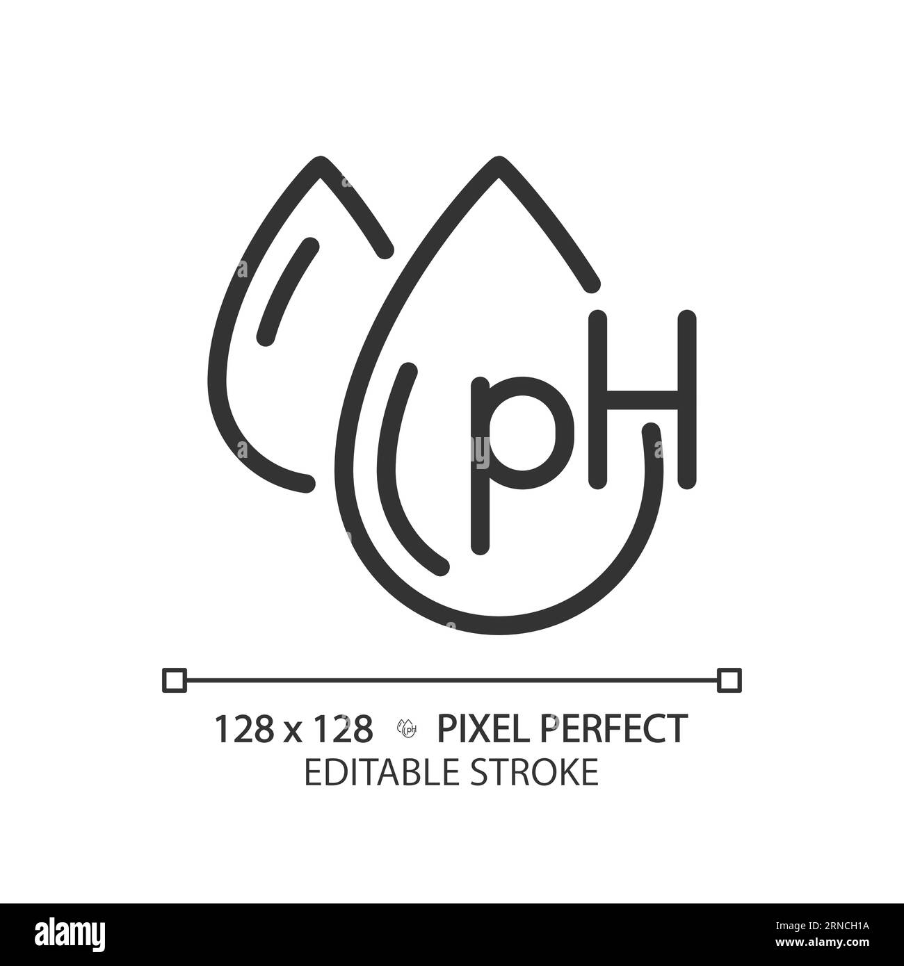 Bearbeitbares schwarzes Symbol für ph-Balance, dünn, linear Stock Vektor