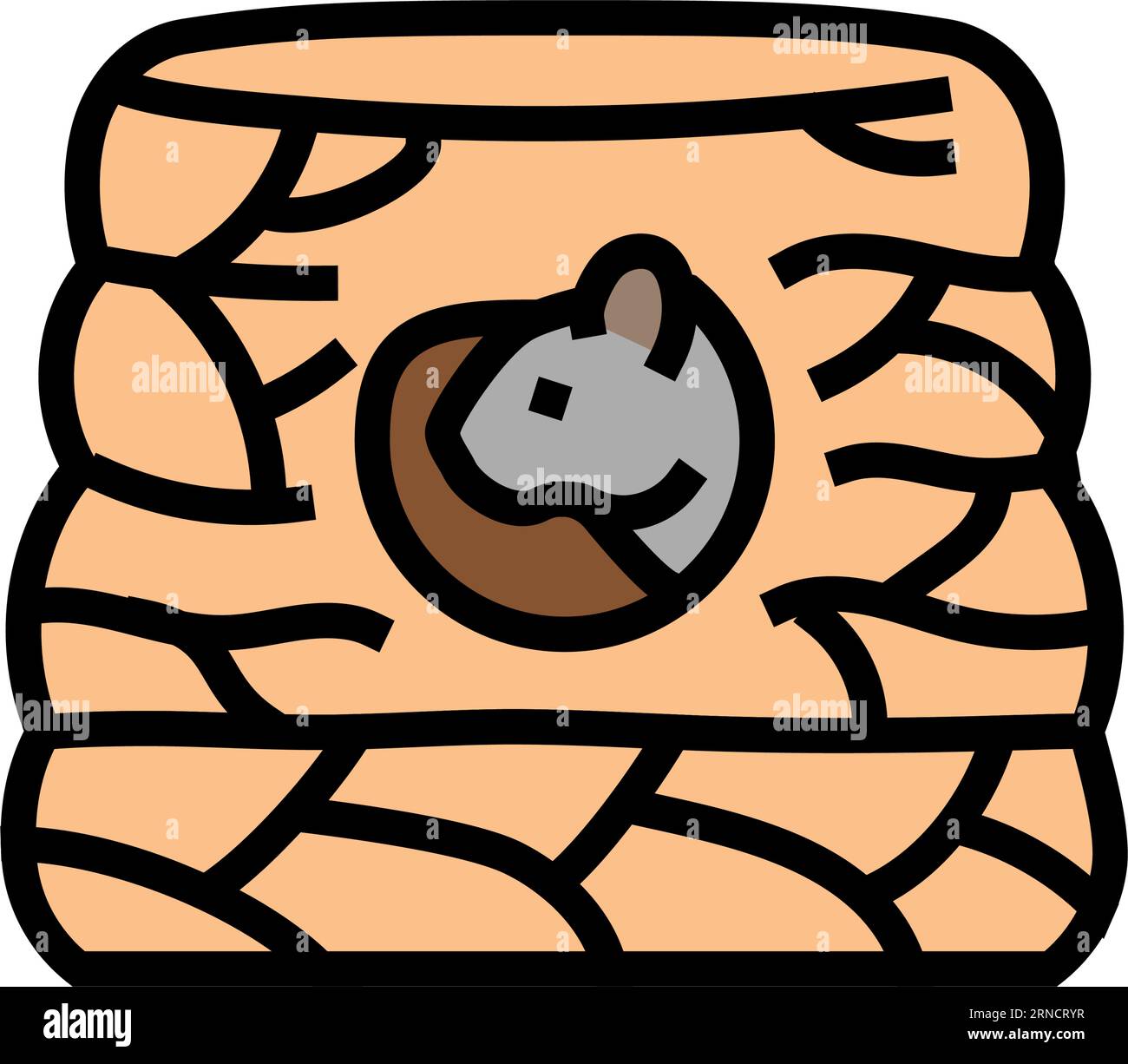 Hamster Haus Haustier Farbe Symbol Vektor Illustration Stock Vektor