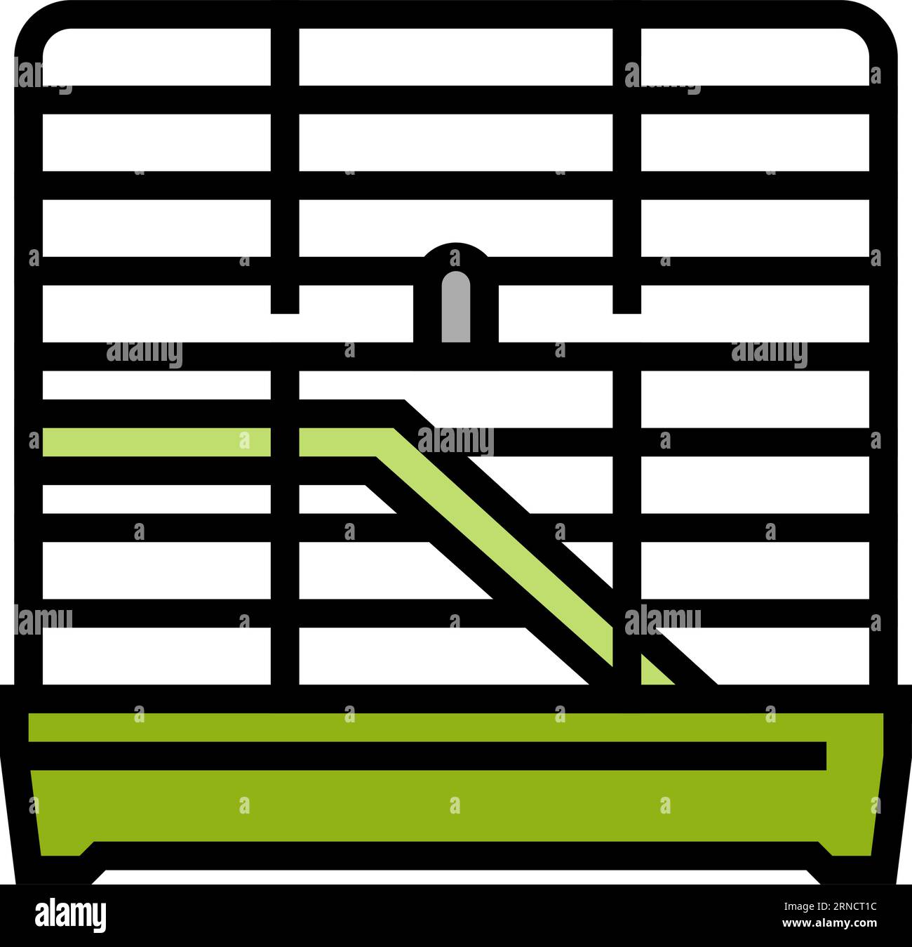 Vektor-Illustration des Hammerkäfigs für Haustier mit Farbsymbol Stock Vektor