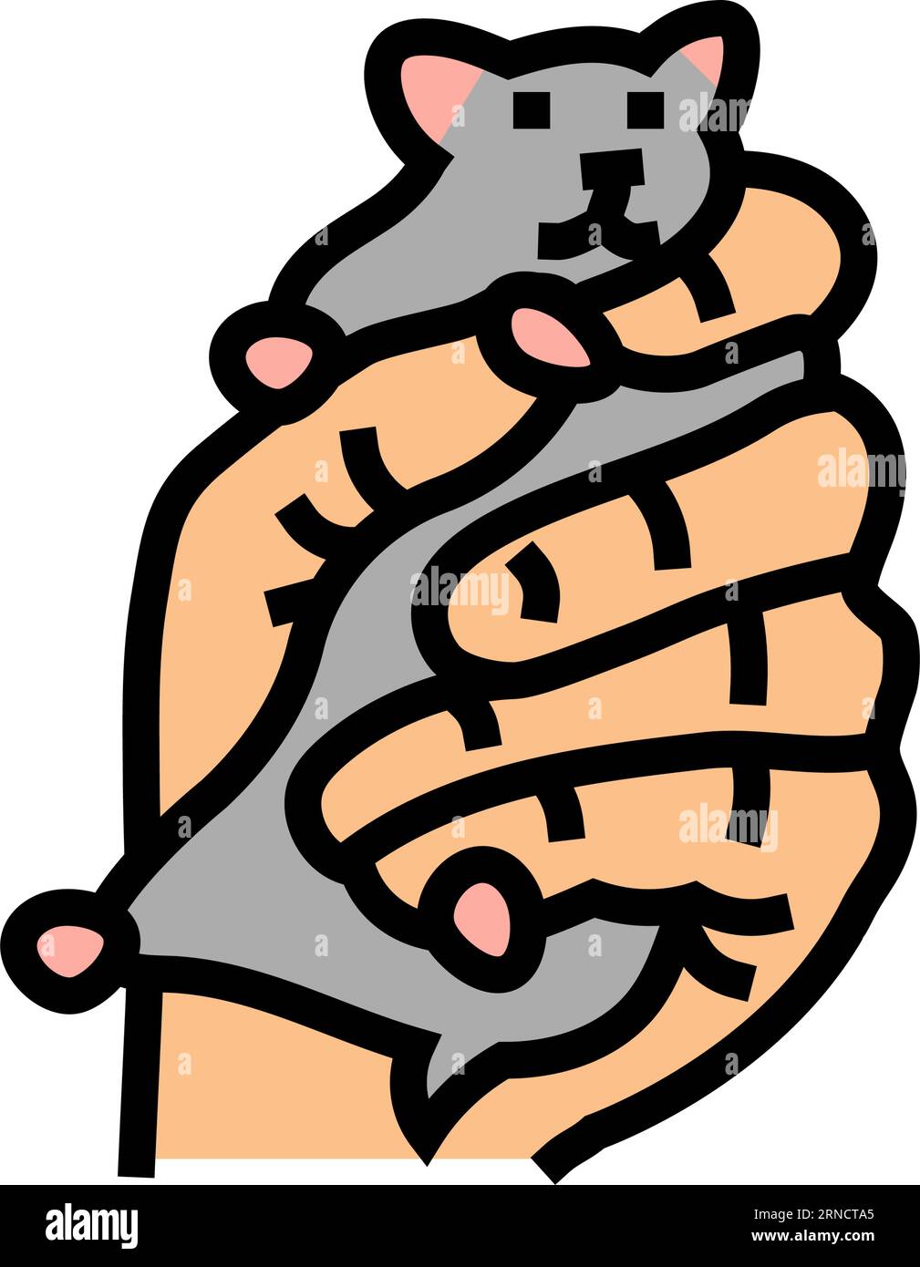 Hamster Haustier Hand Farbe Symbol Vektor Illustration Stock Vektor