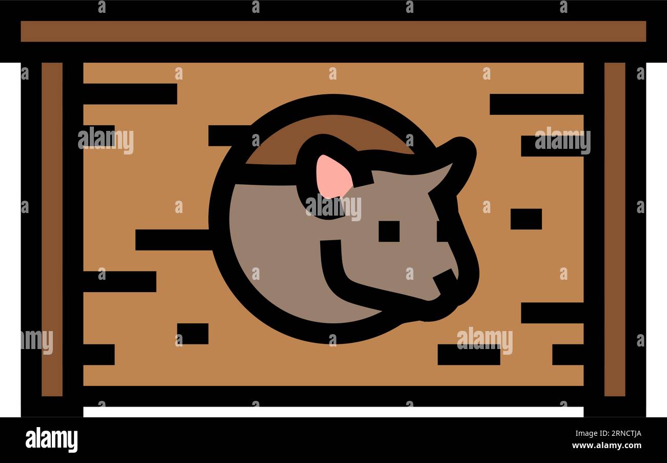 Hamster Haus Haustier niedliche Farbe Symbol Vektor Illustration Stock Vektor
