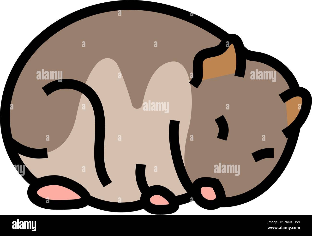 Hamster schlafende Haustier Farbe Symbol Vektor Illustration Stock Vektor