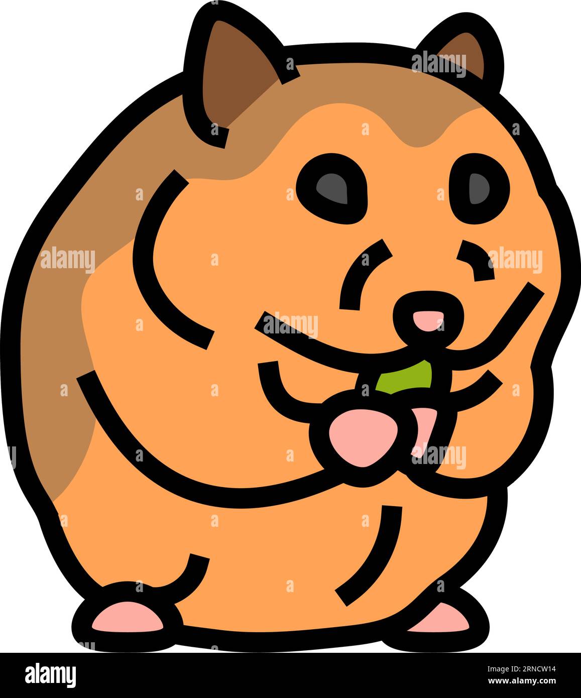 Hamster mit Nahrung Haustier Farbe Symbol Vektor Illustration Stock Vektor
