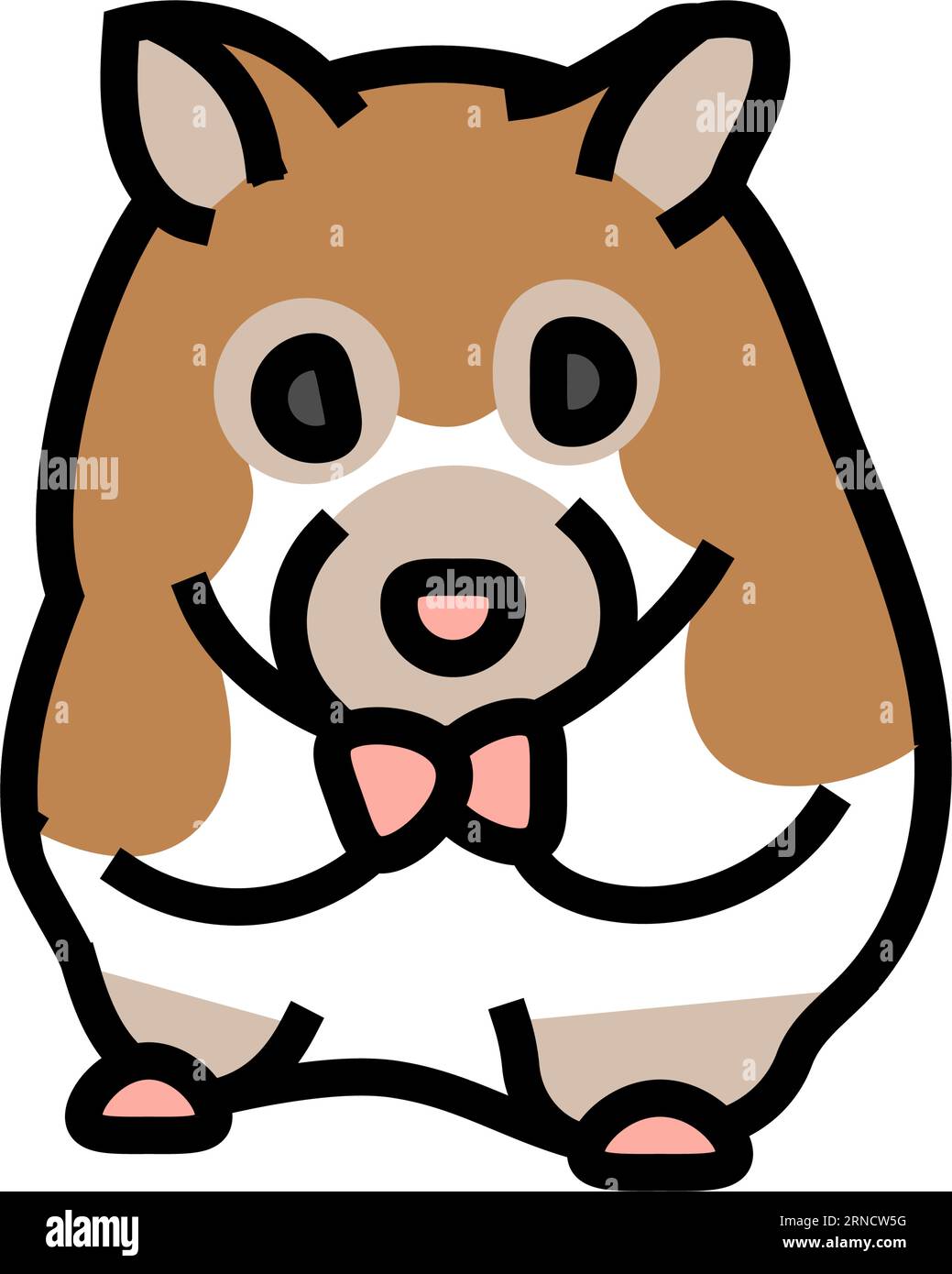 Niedlicher Hamster sitzender Haustier-Farbsymbol-Vektor-Illustration Stock Vektor