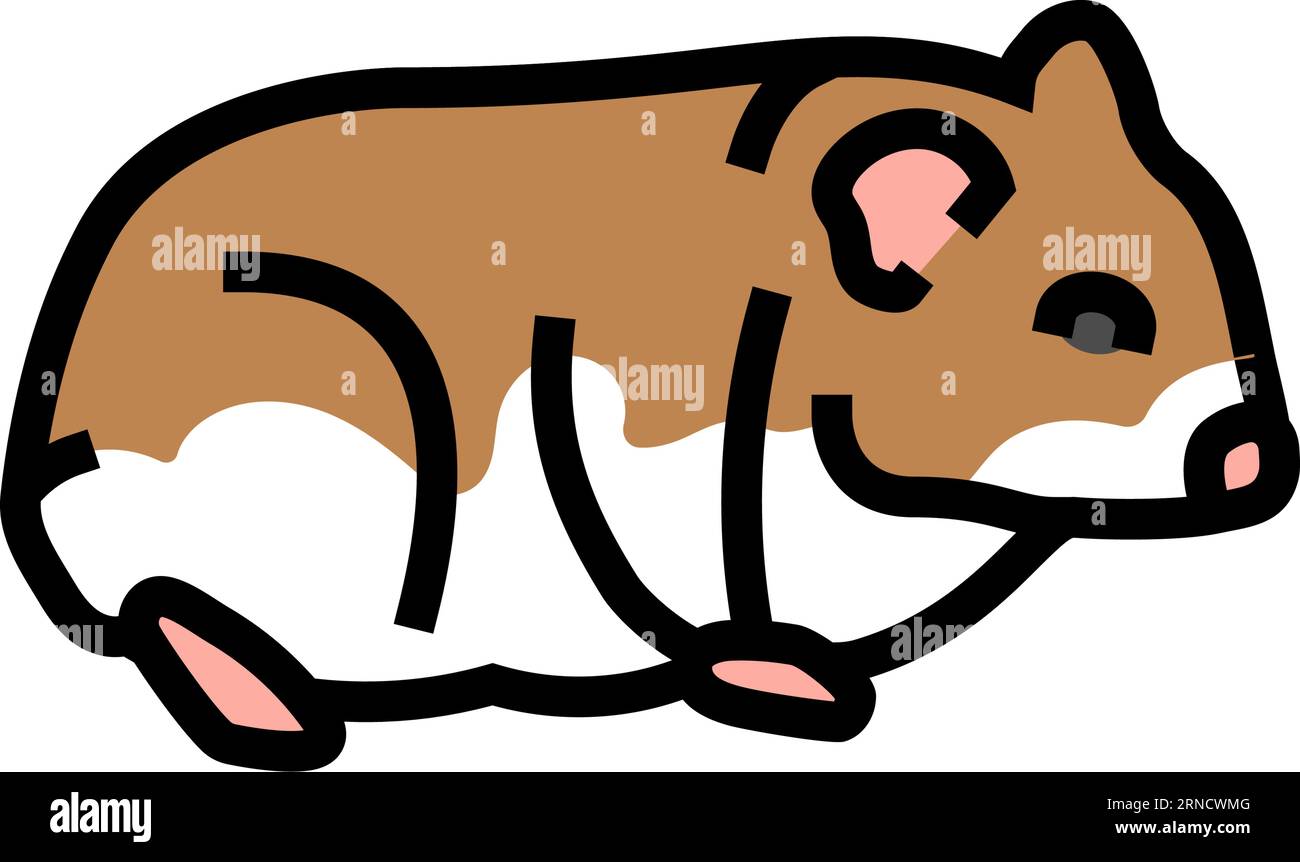 Hamster stehende Haustier Farbe Symbol Vektor Illustration Stock Vektor