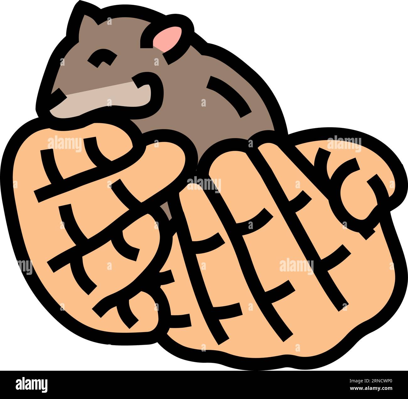 Hamster Hand Haustier Farbe Symbol Vektor Illustration Stock Vektor