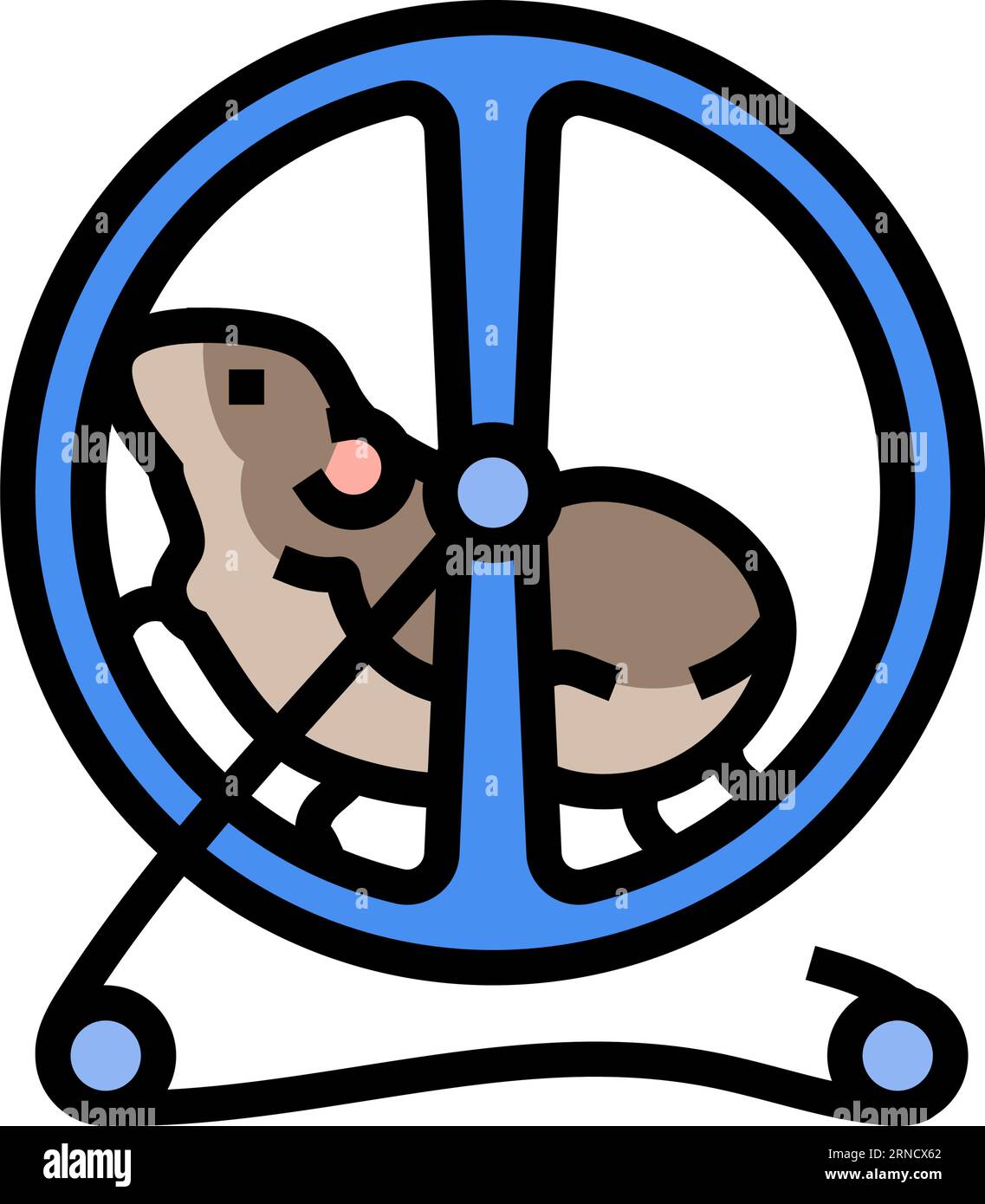 Hamster in Rad Haustier Farbe Symbol Vektor Illustration Stock Vektor