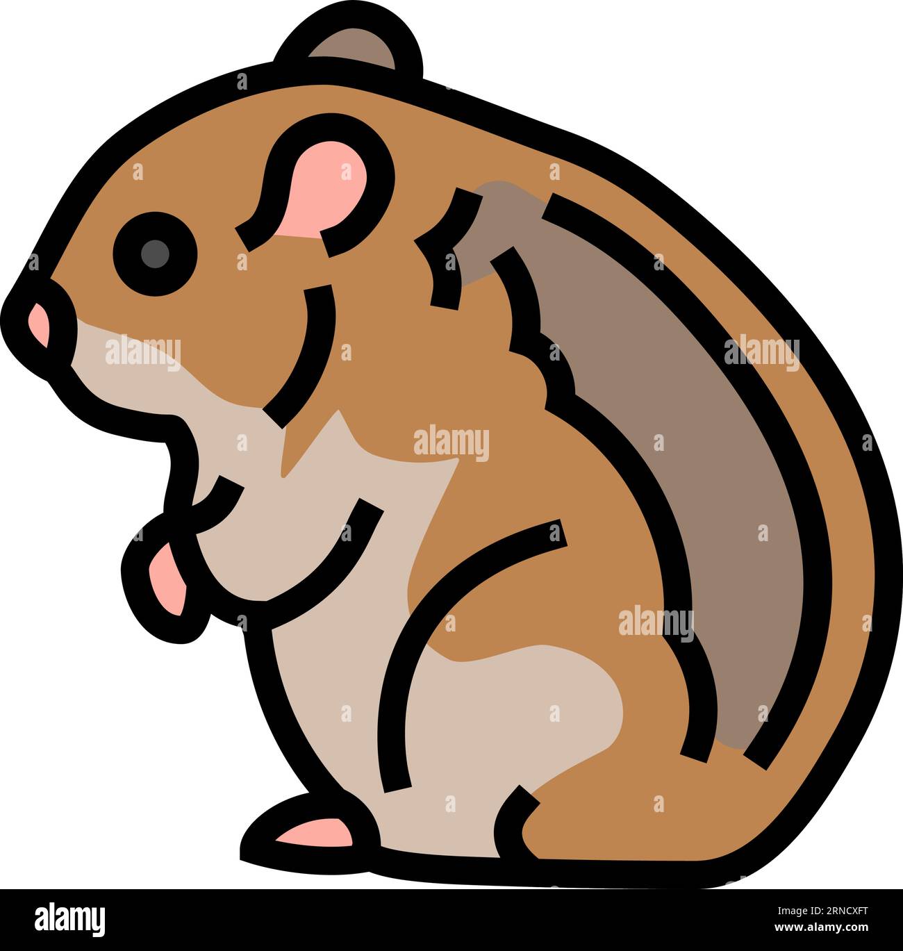 Hamster stehende Haustier Farbe Symbol Vektor Illustration Stock Vektor