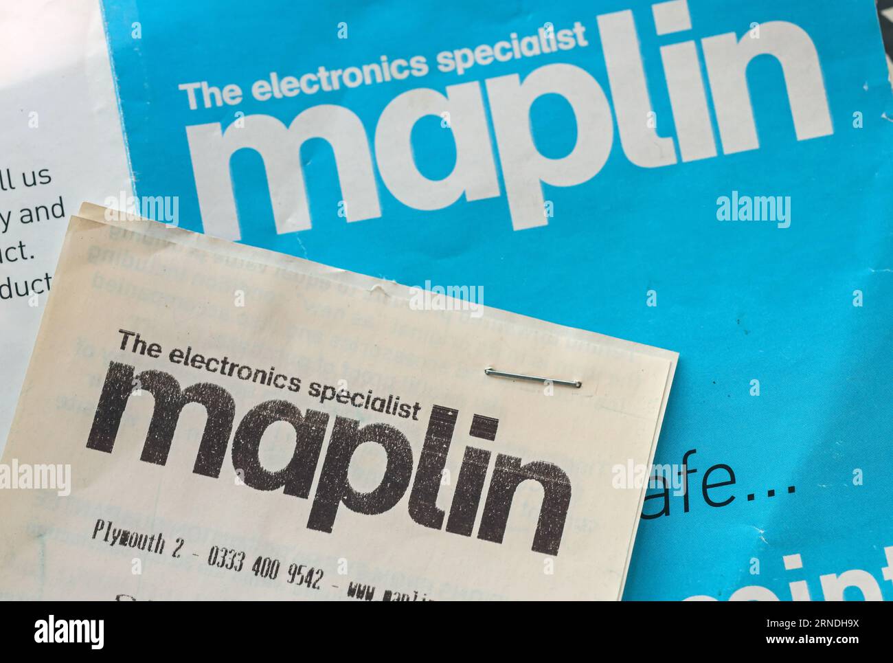 Verluste auf der Hauptstraße. Beliebte Geschäfte wie Maplin haben enttäuscht. Quittung von 1916. Im Februar 2018 wurden alle Geschäfte nach der Verwaltung eingestellt Stockfoto