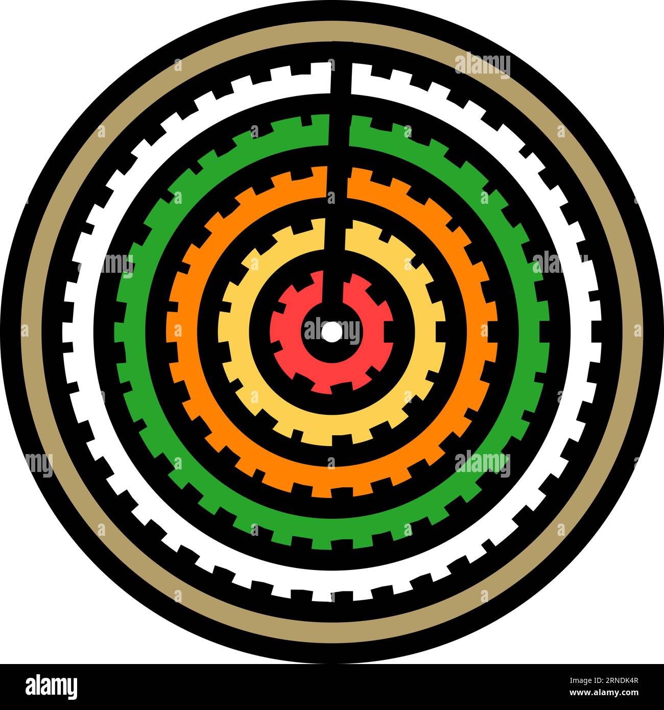 feng Shui Kompass taoismus Farbsymbol Vektor Illustration Stock Vektor