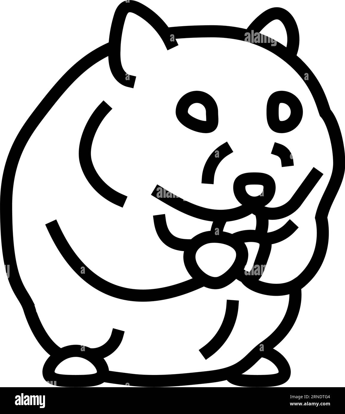 Hamster mit Nahrung Haustier Linie Symbol Vektor Illustration Stock Vektor