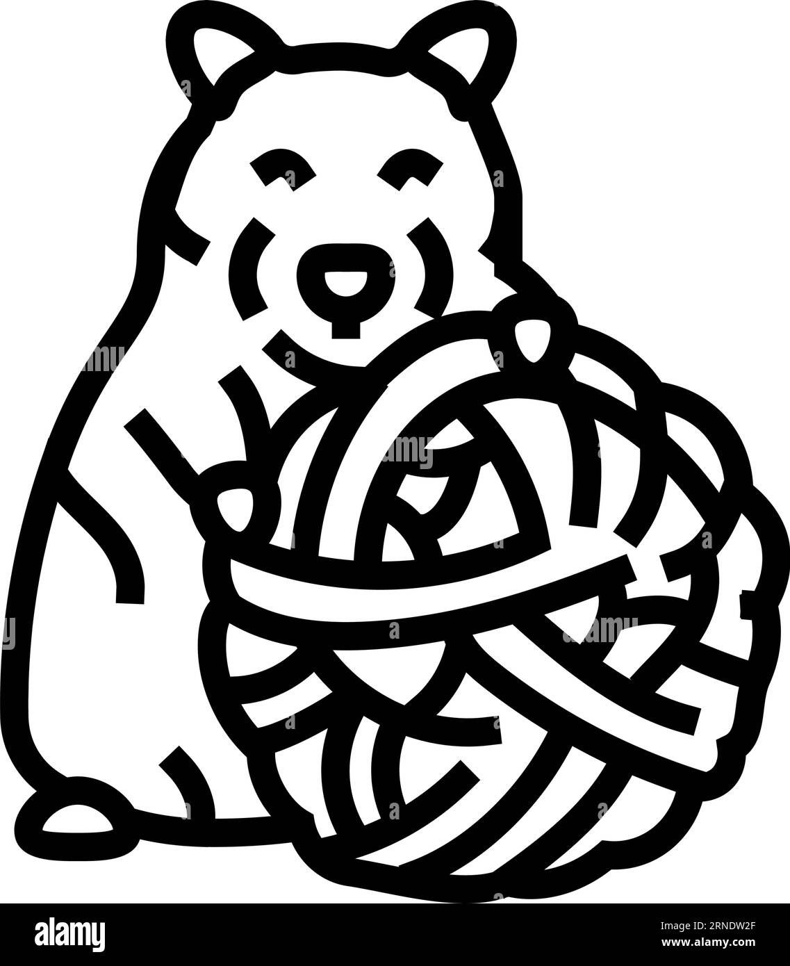 Hamster mit Spielzeug Haustier Linie Symbol Vektor Illustration Stock Vektor