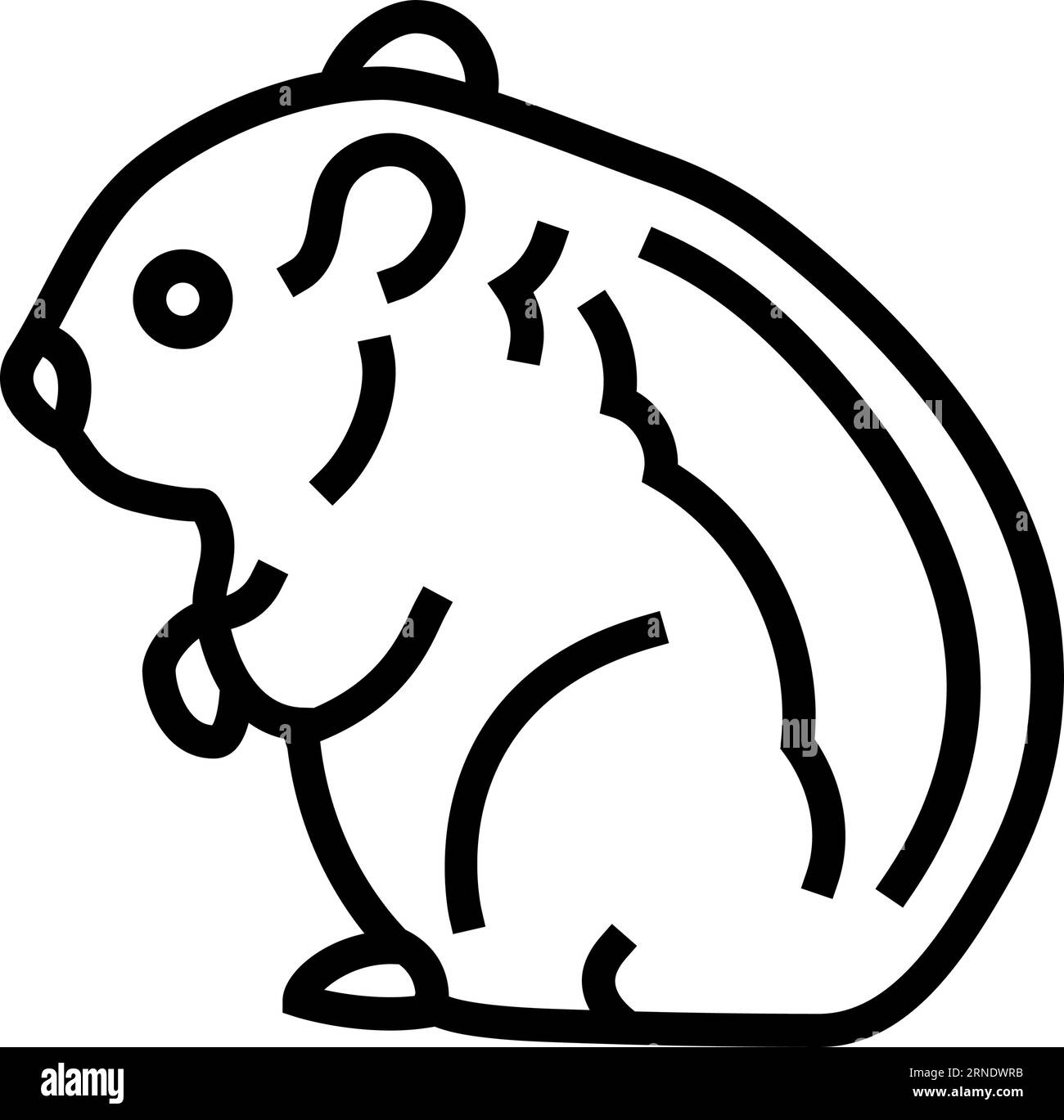 Vektorillustration für das stehende Haustier-Liniensymbol des Hamsters Stock Vektor