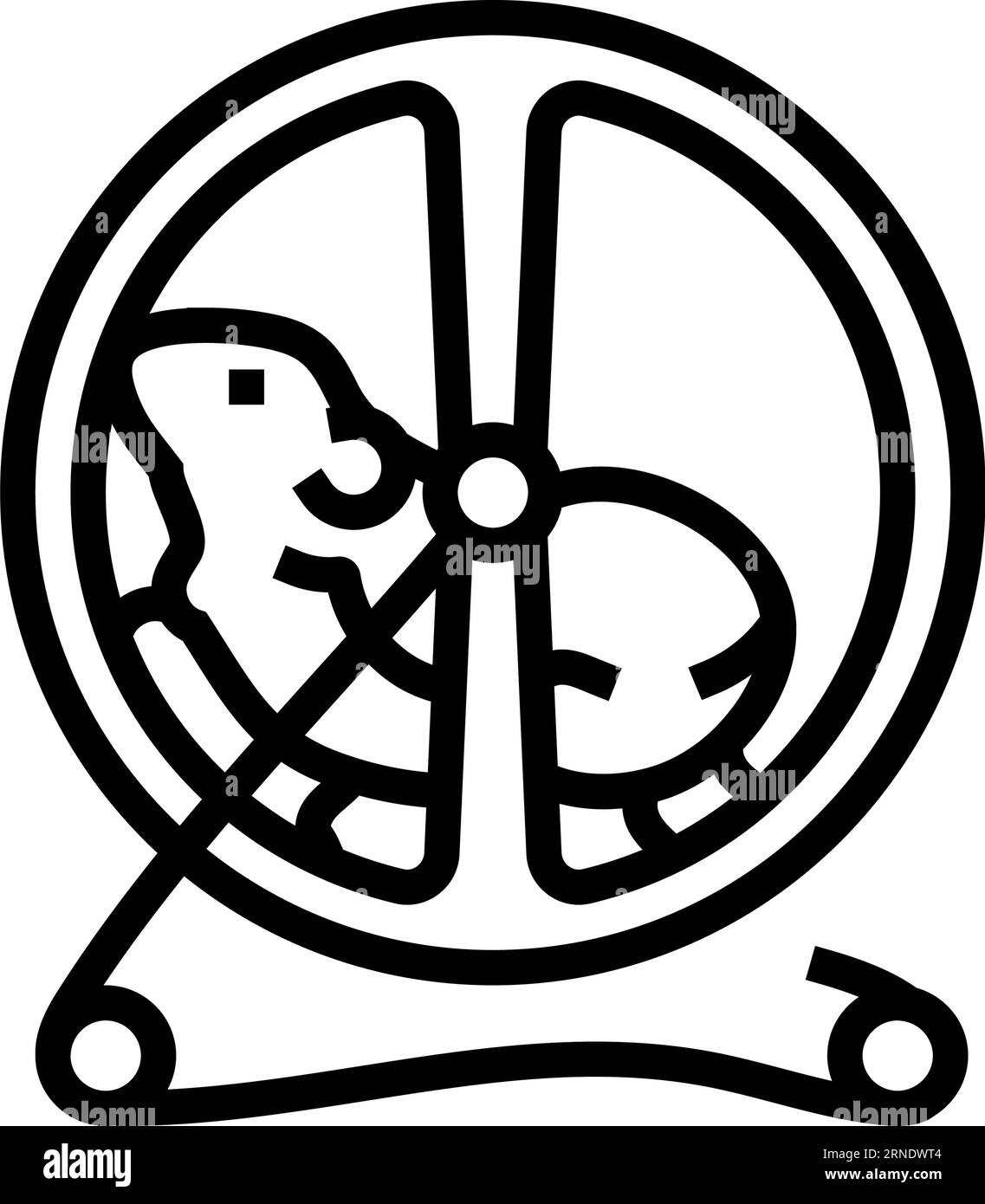Hamster im Rad PET Line Icon Vektor Illustration Stock Vektor