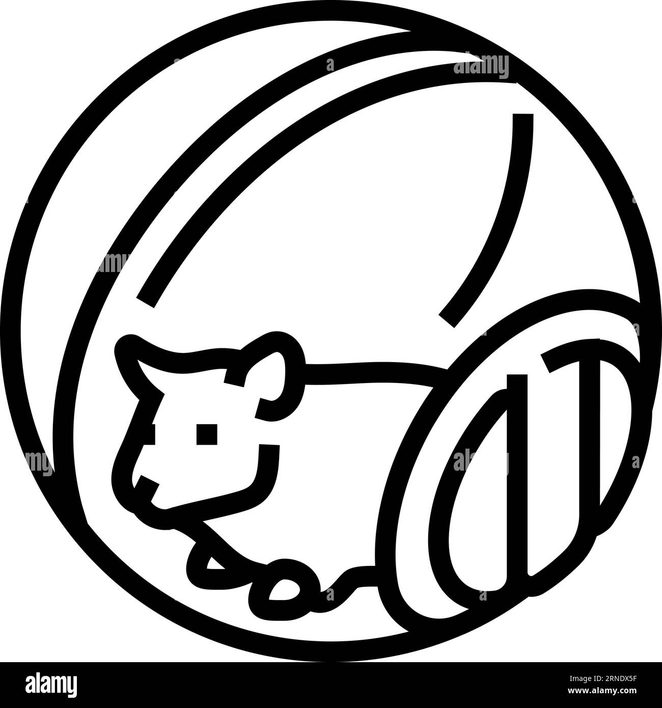 Hamster in Ball Haustier Linie Symbol Vektor Illustration Stock Vektor