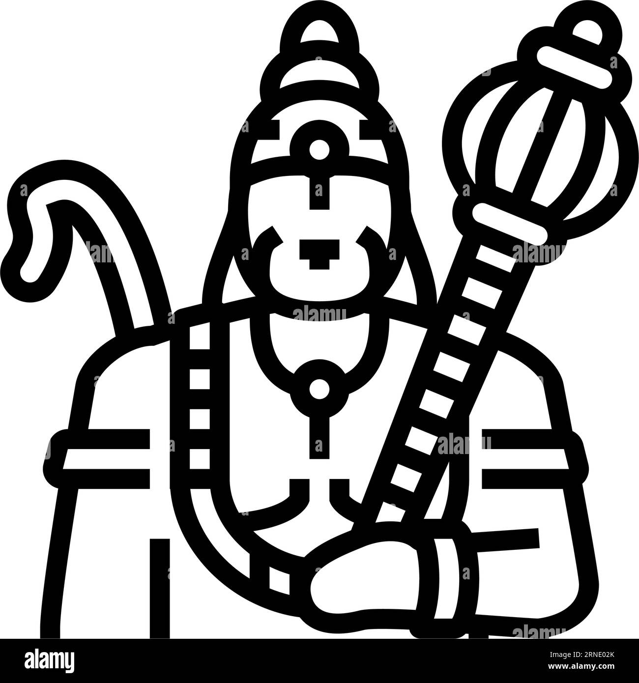 hanuman-Gott-indische Linie Icon Vektor-Illustration Stock Vektor