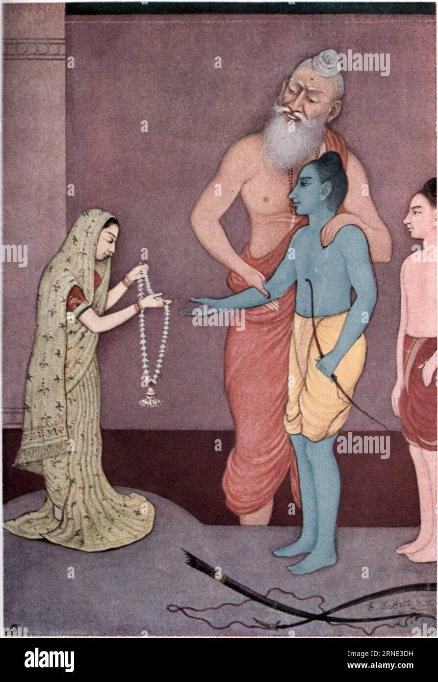 Ramas Heirat 1914 von K. Venkatappa Stockfoto