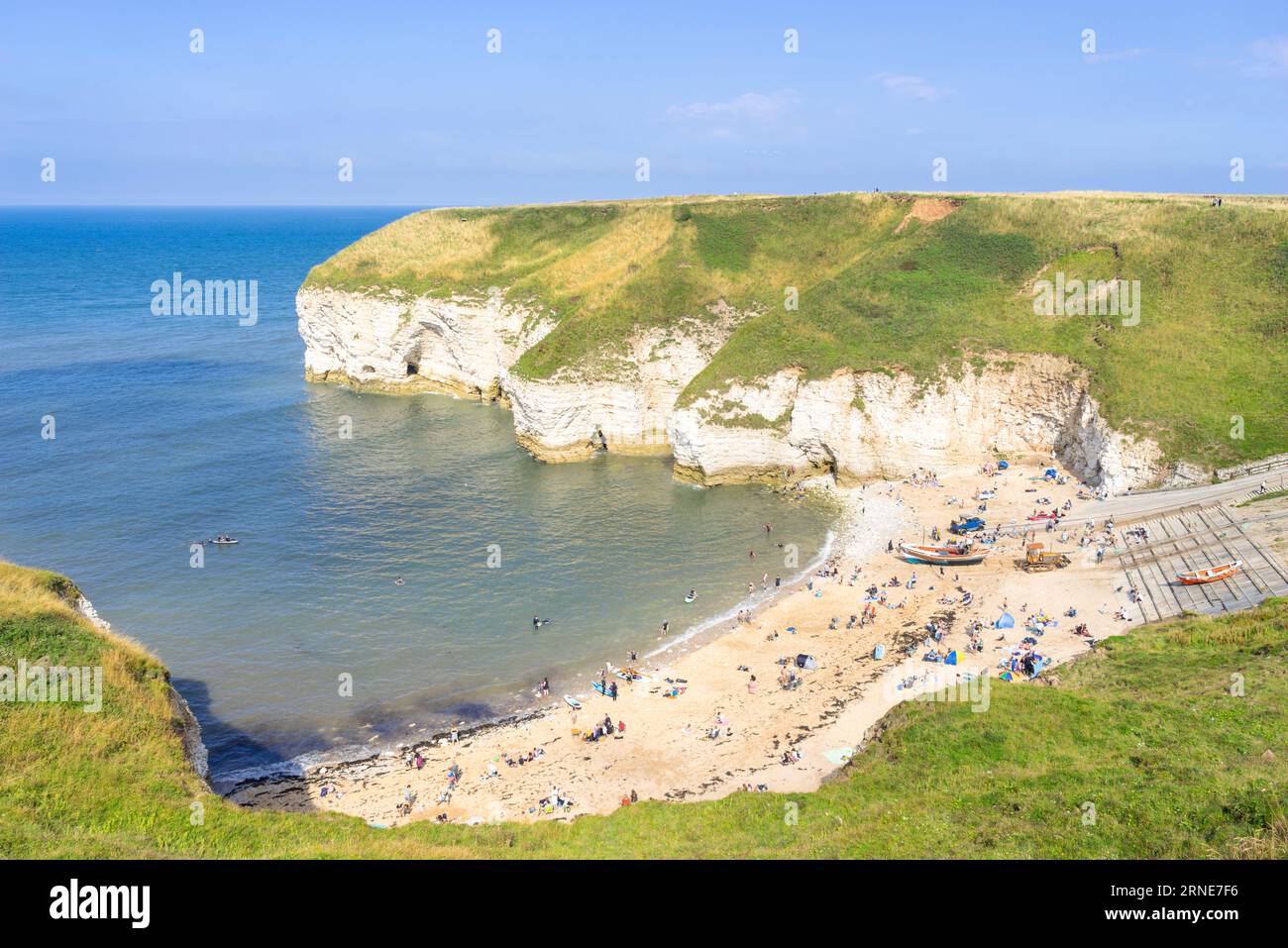 Flamborough Head Flamborough North Landing Beach Flamborough Head Flamborough East Riding an der Küste von Yorkshire England großbritannien gb Europa flamborough Head Stockfoto