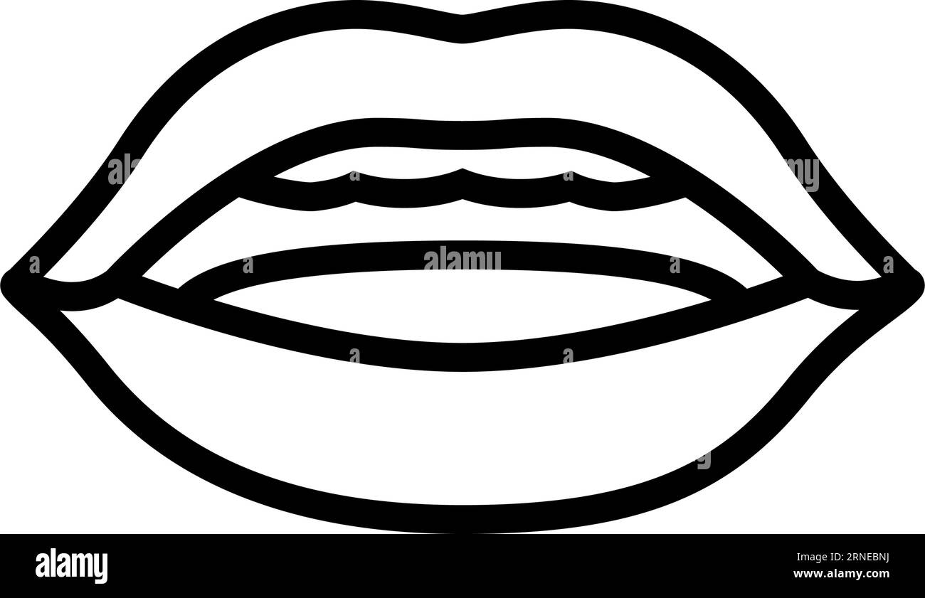 Vektorillustration des u-Buchstabens Mouth Anime Line Icon Stock Vektor