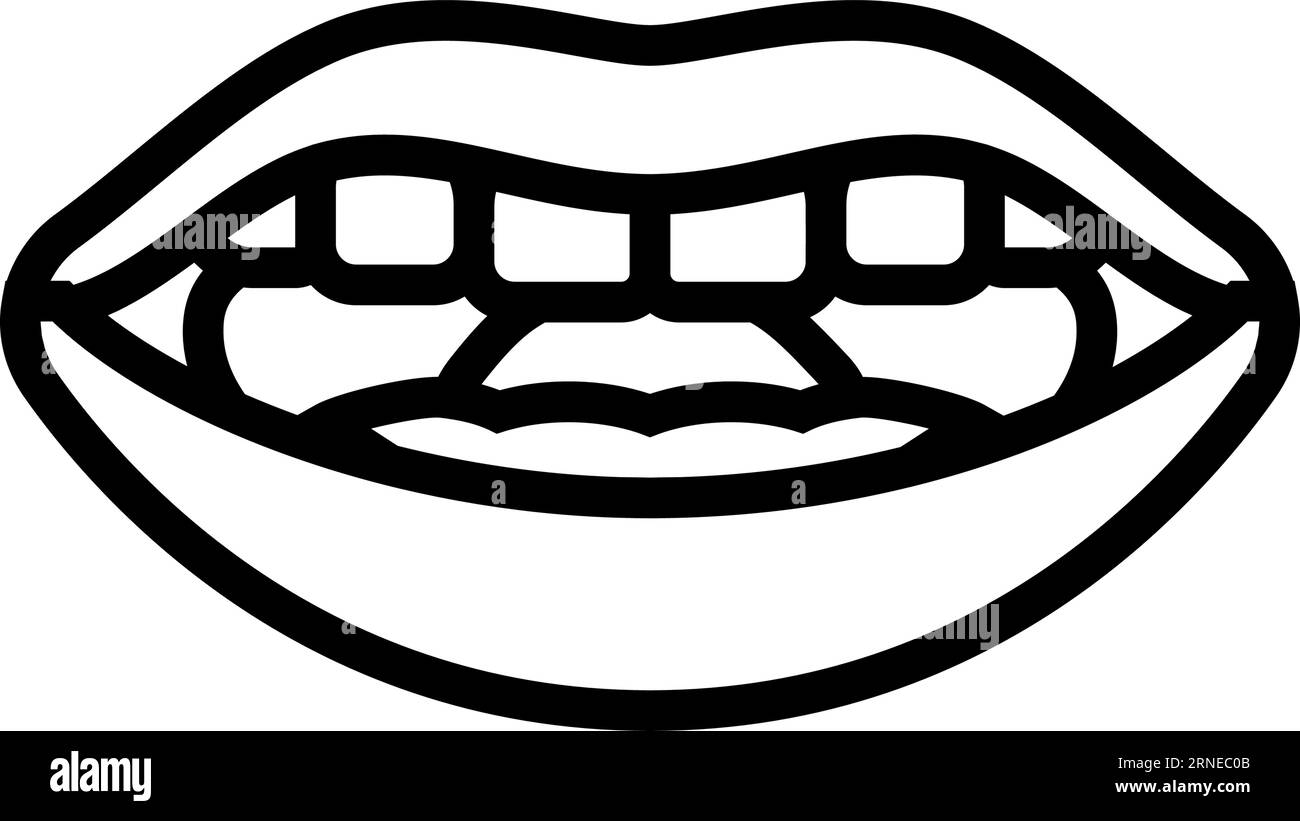 Vektor-Illustration für das Symbol „l Letter Mouth Anime Line“ Stock Vektor