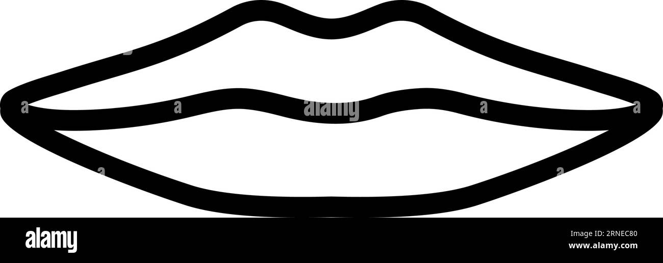 Vektor-Illustration des Zeichnungszeichensymbols des Buchstaben „Mund“ Stock Vektor