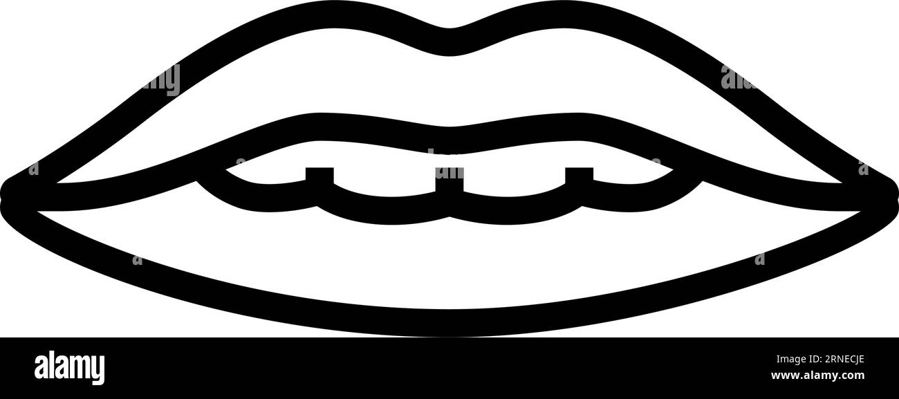 Vektor-Illustration des Zeichnungszeichens des f V-Buchstabens „Mund animieren“ Stock Vektor