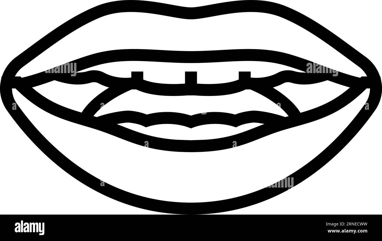 Vektor-Illustration mit animierten Linien im Mund Stock Vektor